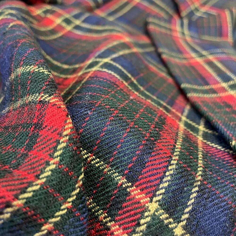 Lauren Ralph Lauren Plaid Worsted Wool Blazer Navy Red Green Size 12 Made in USA - Picture 12 of 16